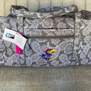 Large Travel Duffel Bag for University of Kansas Jayhawks, NWT, Vera Bradley